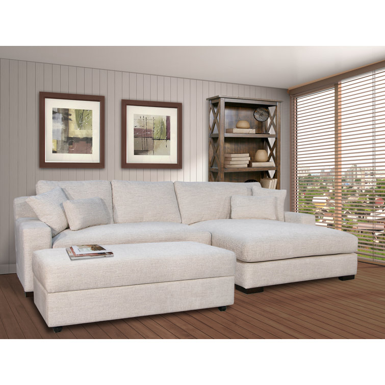 Latitude Run® Eddie 133" Wide Corner Sectional with Ottoman & Reviews Wayfair